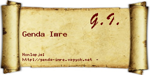 Genda Imre névjegykártya