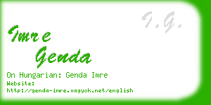 imre genda business card
